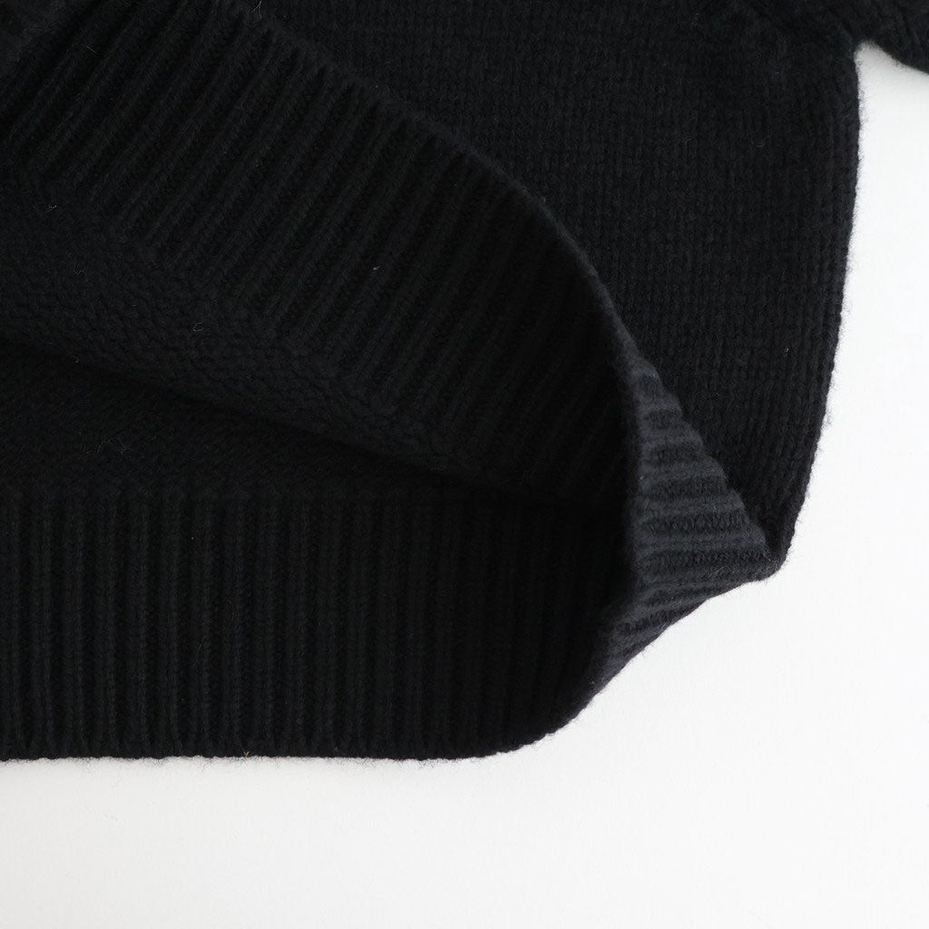Wool 100% Raglan Knit #BLK [12520520]