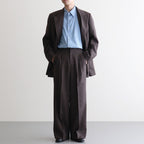 3pleated Wide-leg Trousers #BROWN [YK25FW01051P]