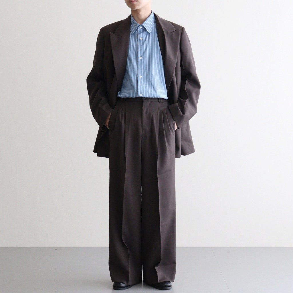 3pleated Wide-leg Trousers #BROWN [YK25FW01051P]