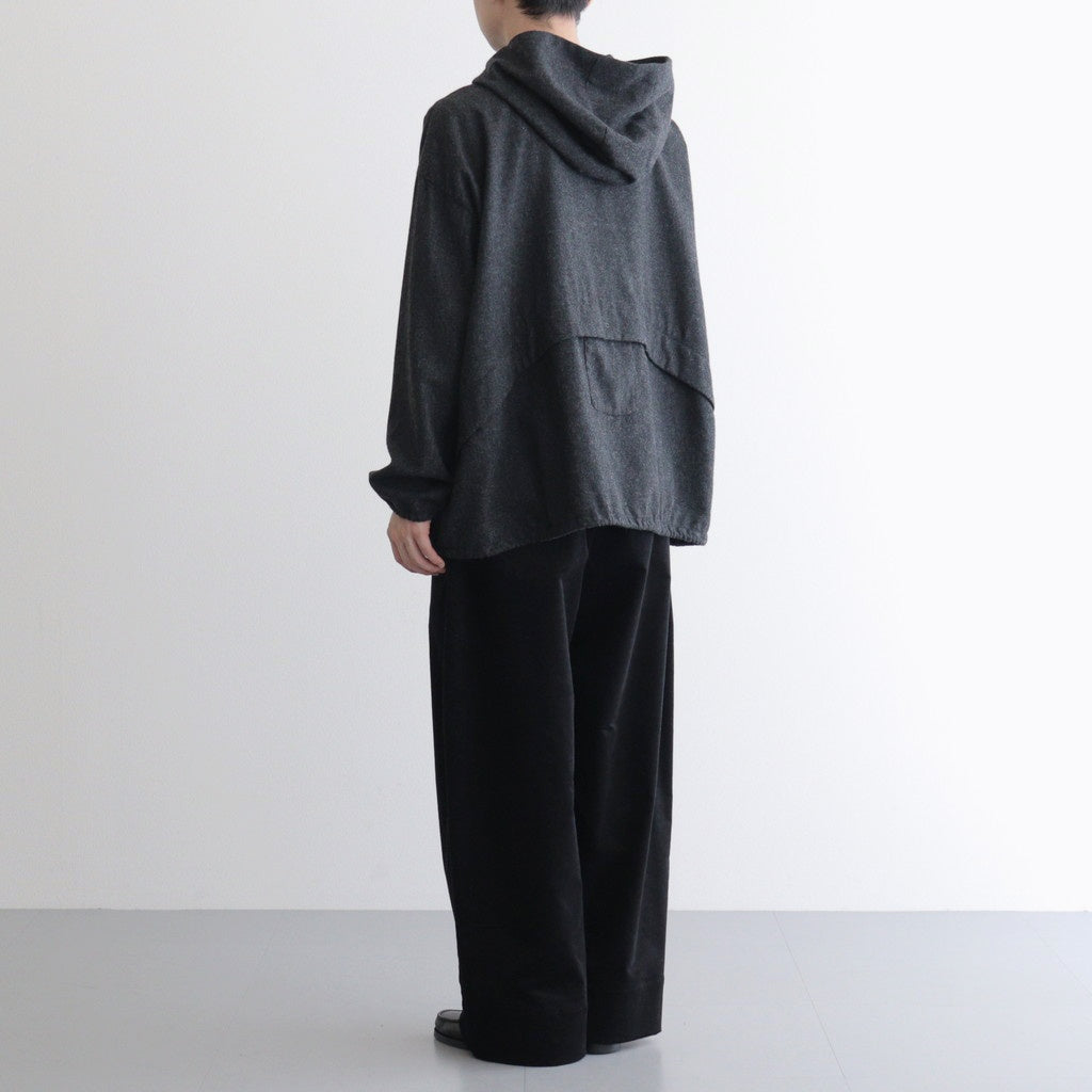 縮絨ウールワイドフーディー #CHARCOAL GRAY [D225-T391]