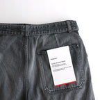 Selvage Denim Belted Pants #BLACK_LIGHT FADE [GU253-40064LB]