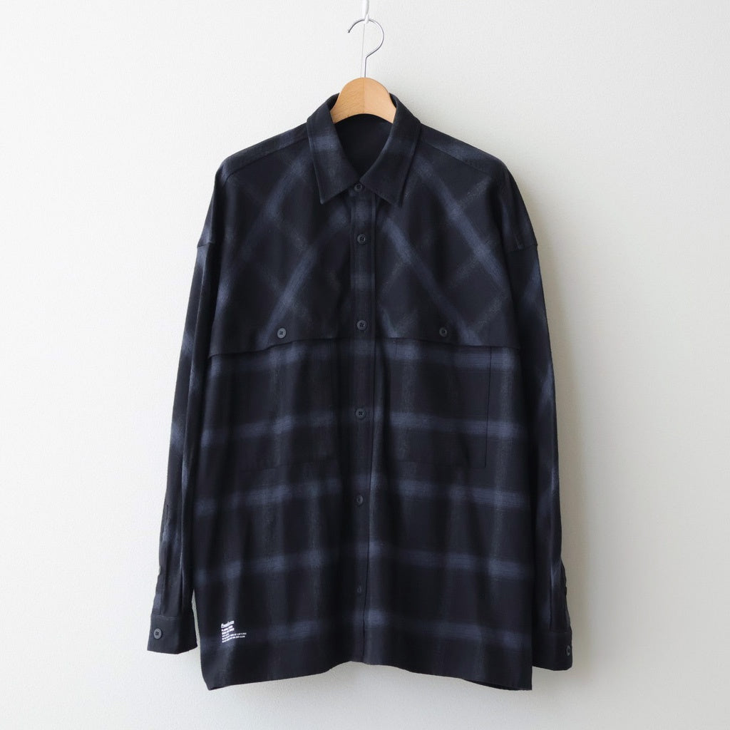 FLANNEL CHECK OVER YOKE SHIRT #BLACK [FSC253-50129]