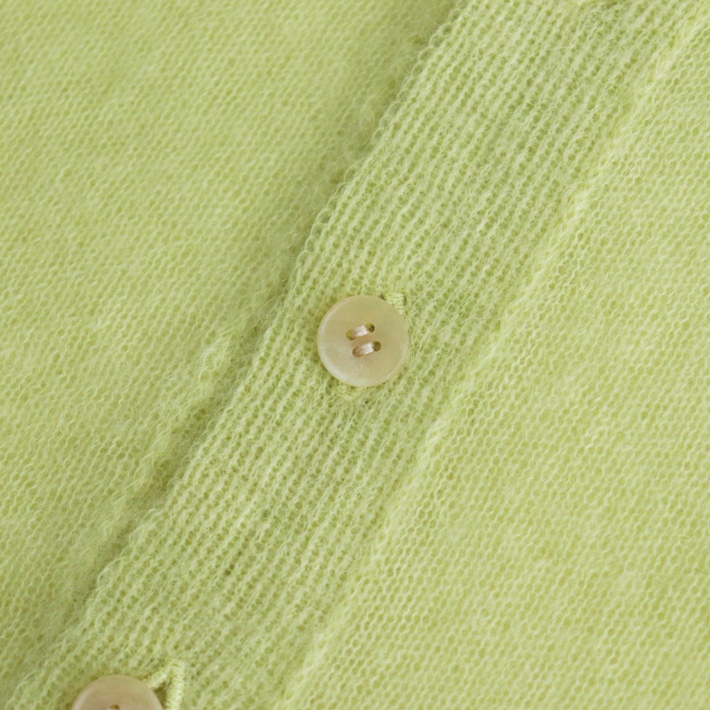 KID MOHAIR SHEER KNIT POLO #LIME YELLOW [A25SP03FG]