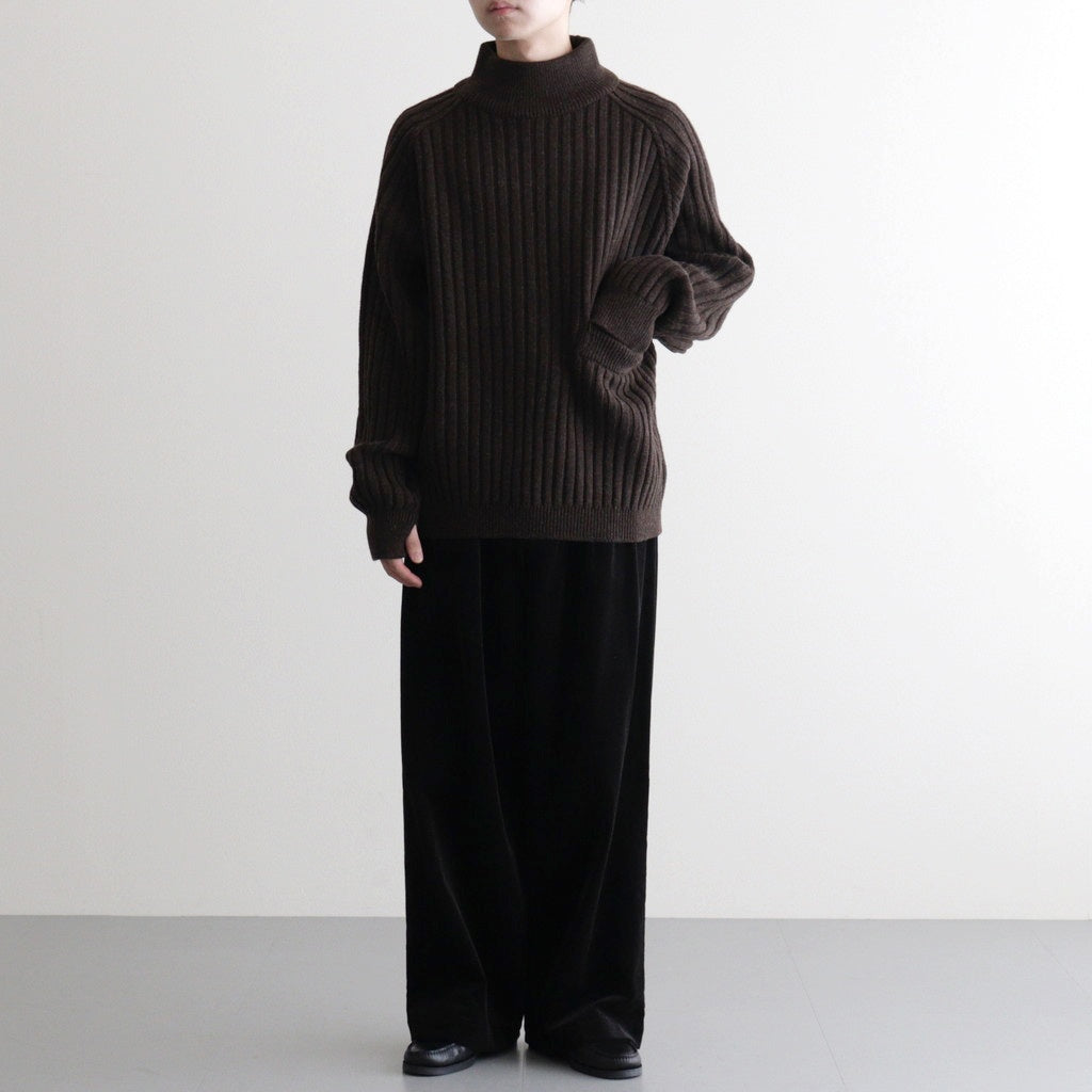 Wide Rib Highneck Sweater #BROWN [YK25FW01100S]