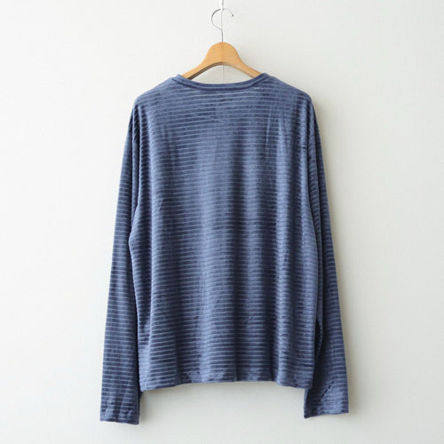Velour Border Long Sleeve Tee #BLUE [I26SS-CUT13]