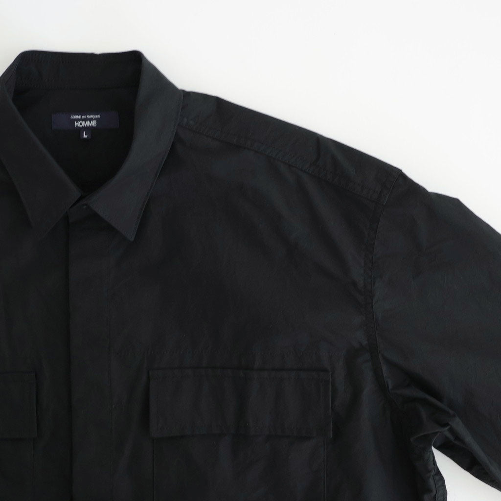 綿ナイロンウェザー L/S シャツ #BLACK [HQ-B013-051]