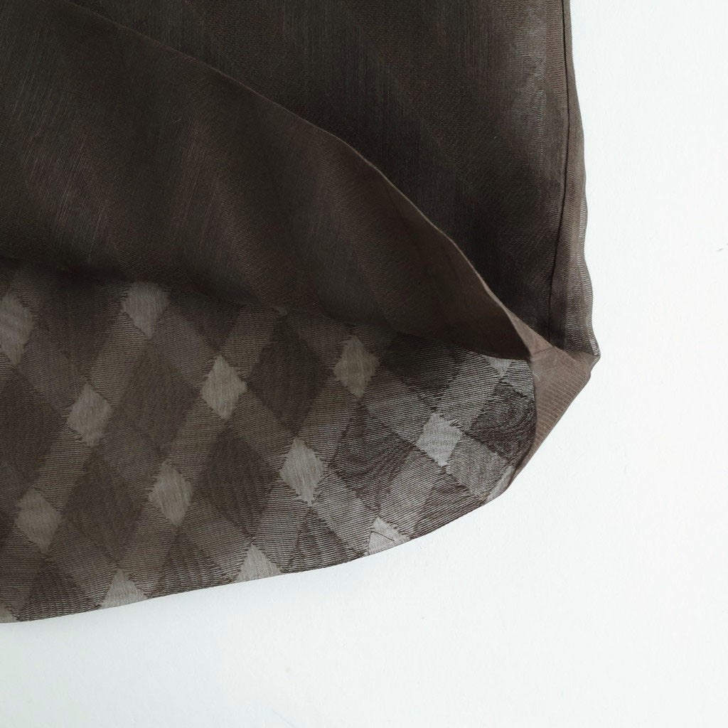 SHEER SILK COTTON CUT JACQUARD PENCIL SKIRT #DARK BROWN [A26SS02SO]