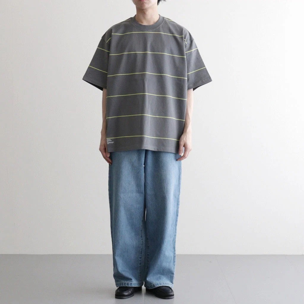 PIN BORDER S/S TEE #GRAY×YELLOW [FSC263-70090]