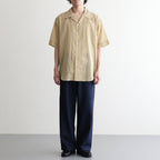 AIRY LIGHT COTTON CHECK HALF SLEEVED SHIRT #MUSTARD GINGHAM CHECK [A26SS02GC]