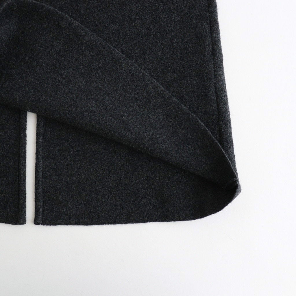 SMOOTH FULLED WOOL KNIT DRESS #CHARCOAL [A26AD03KS]