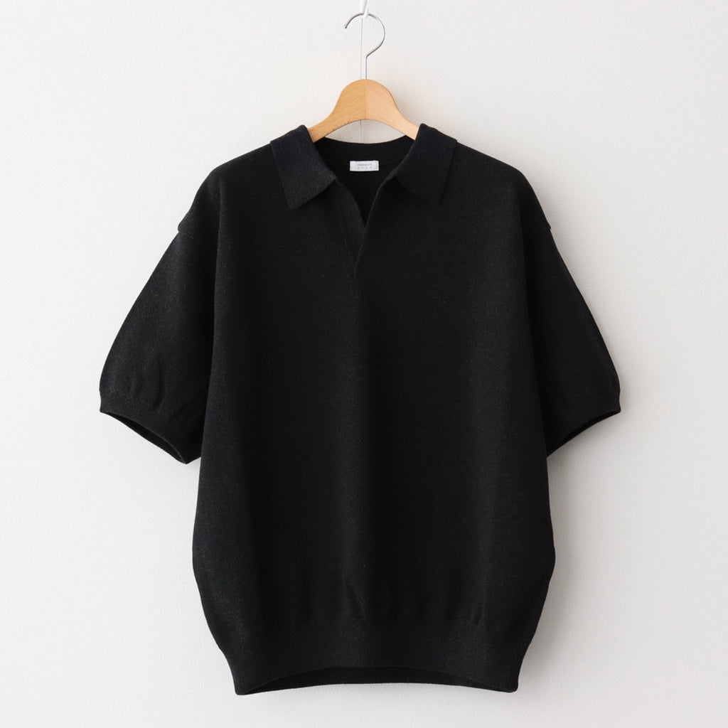 Moss Stitch Polo #Black [2501-011]