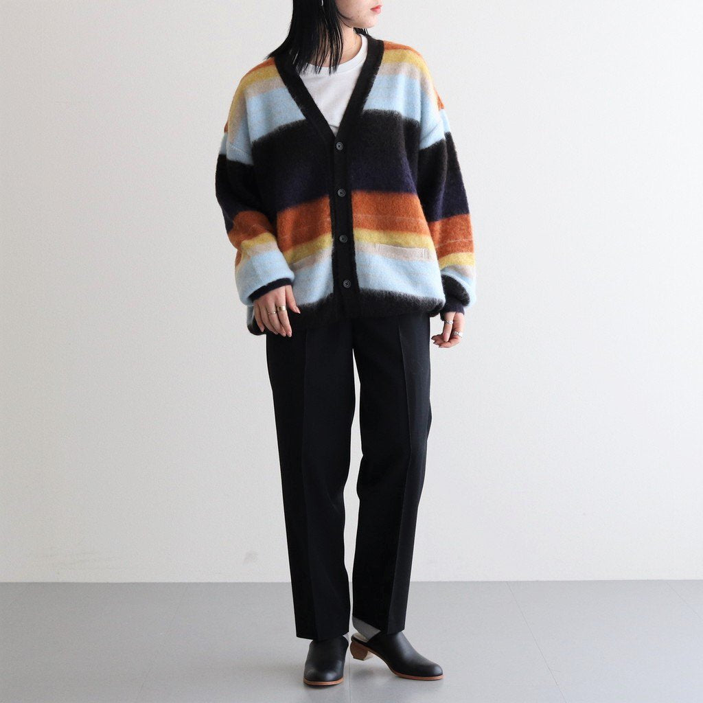 COLOR COMBINATION MOHAIR CARDIGAN #MULTI STRIPES [ST.534-2]