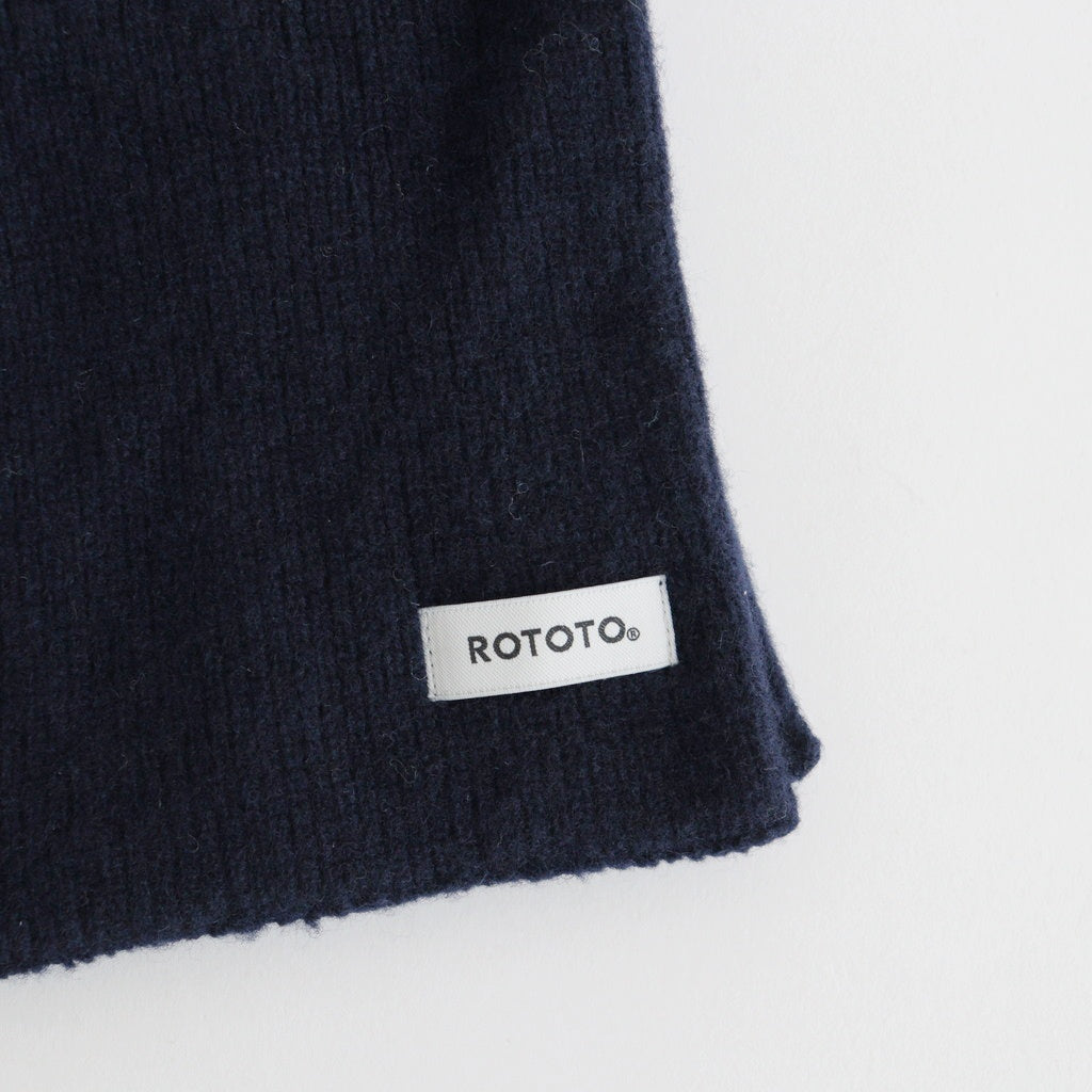 MERINO LAMBS WOOL SOCKSTOLE #NAVY [R5128-AW25]
