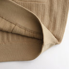 Rib Pattern Half Zip Polo #Beige [2501-012]