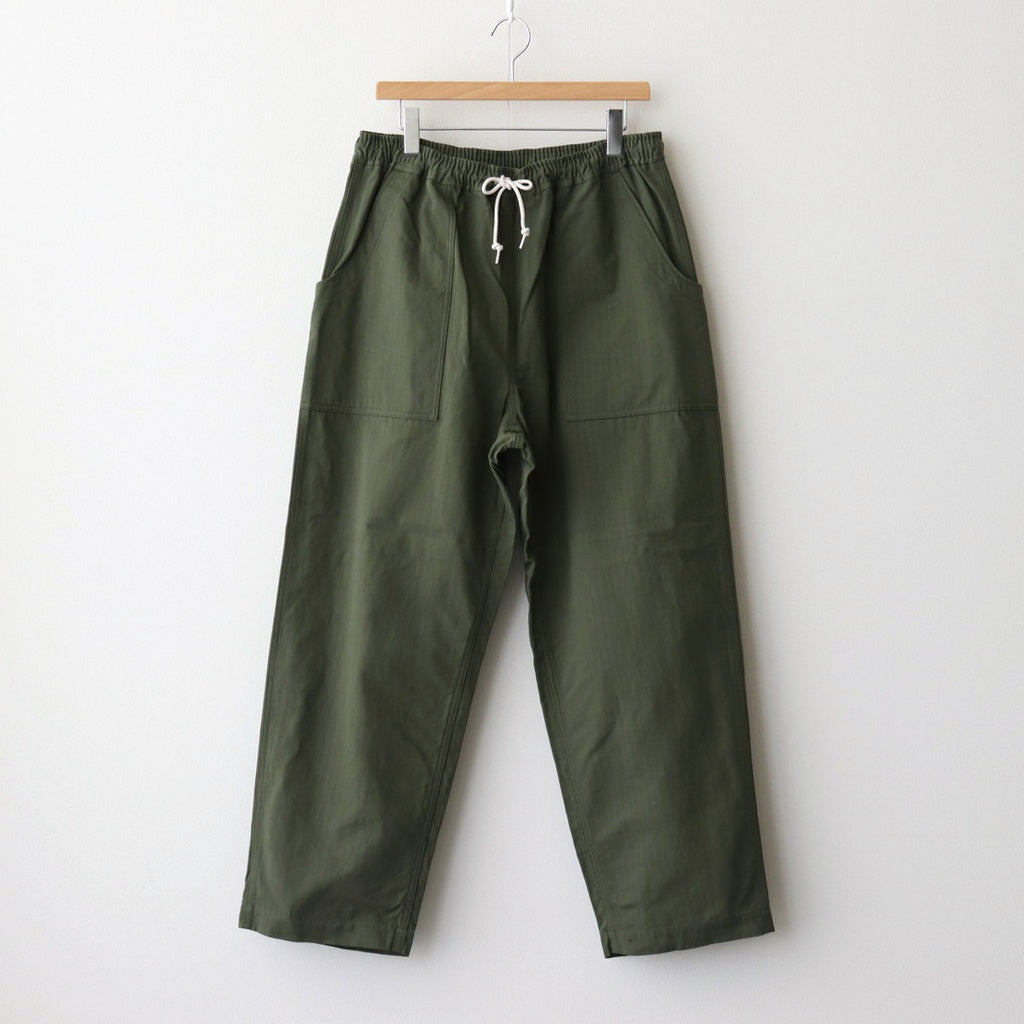 綿麻ヘリンボーン ベイカーパンツ #KHAKI [HO-P019-051]