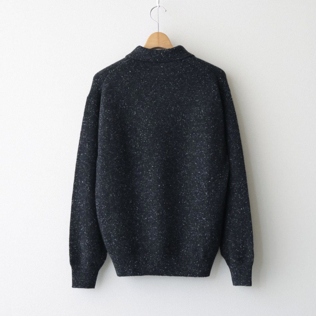 CASHMERE NEP KNIT POLO #MIX BLACK [A26AP02NE]
