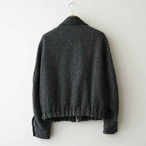 Herringborn Tweed Zip Blouson #Black [YK26FW01314B]