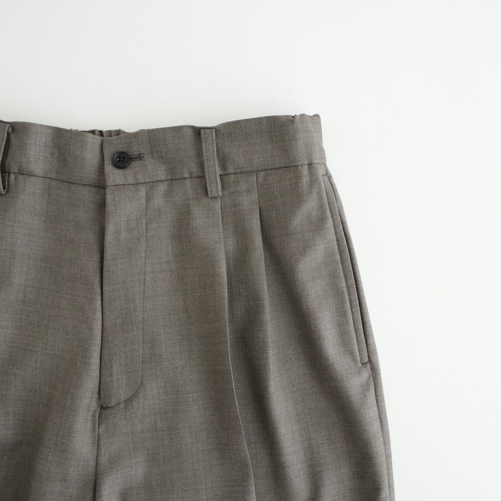 EXTRA FINE WOOL EASY LONG WIDE TROUSERS #GREIGE [ST.1611]