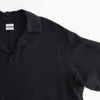 LINEN SKIPPER POLO SHIRT #BLACK [YK26SS01291SH]