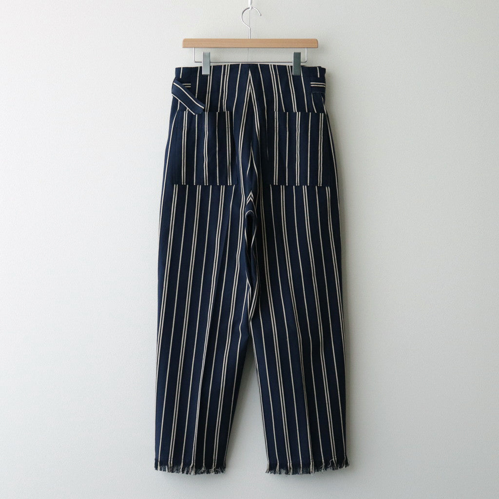 STRIPE BELTED WIDE LEG TROUSERS #NAVY [YK24SS0641P]