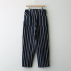 STRIPE BELTED WIDE LEG TROUSERS #NAVY [YK24SS0641P]