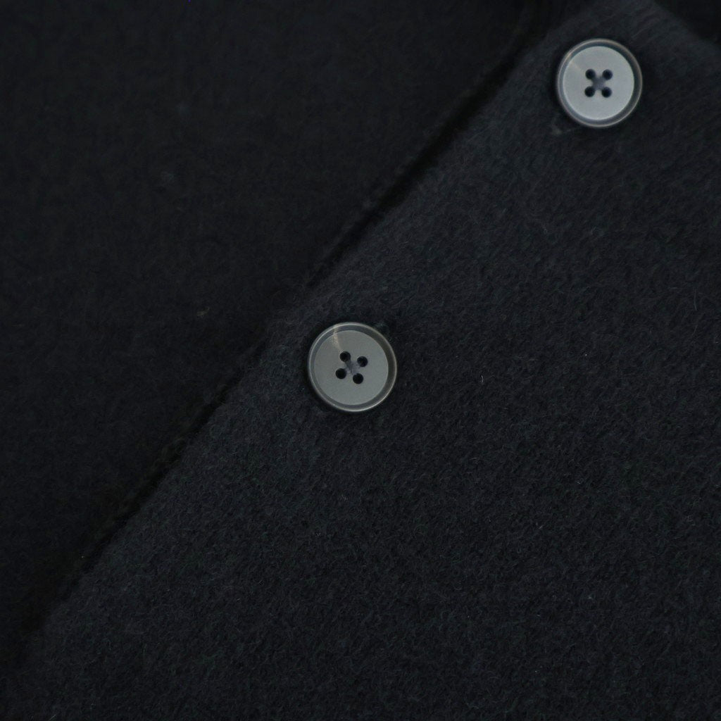 EXTRA FINE WOOL KNIT POLO LS #BLACK [ST.1477]