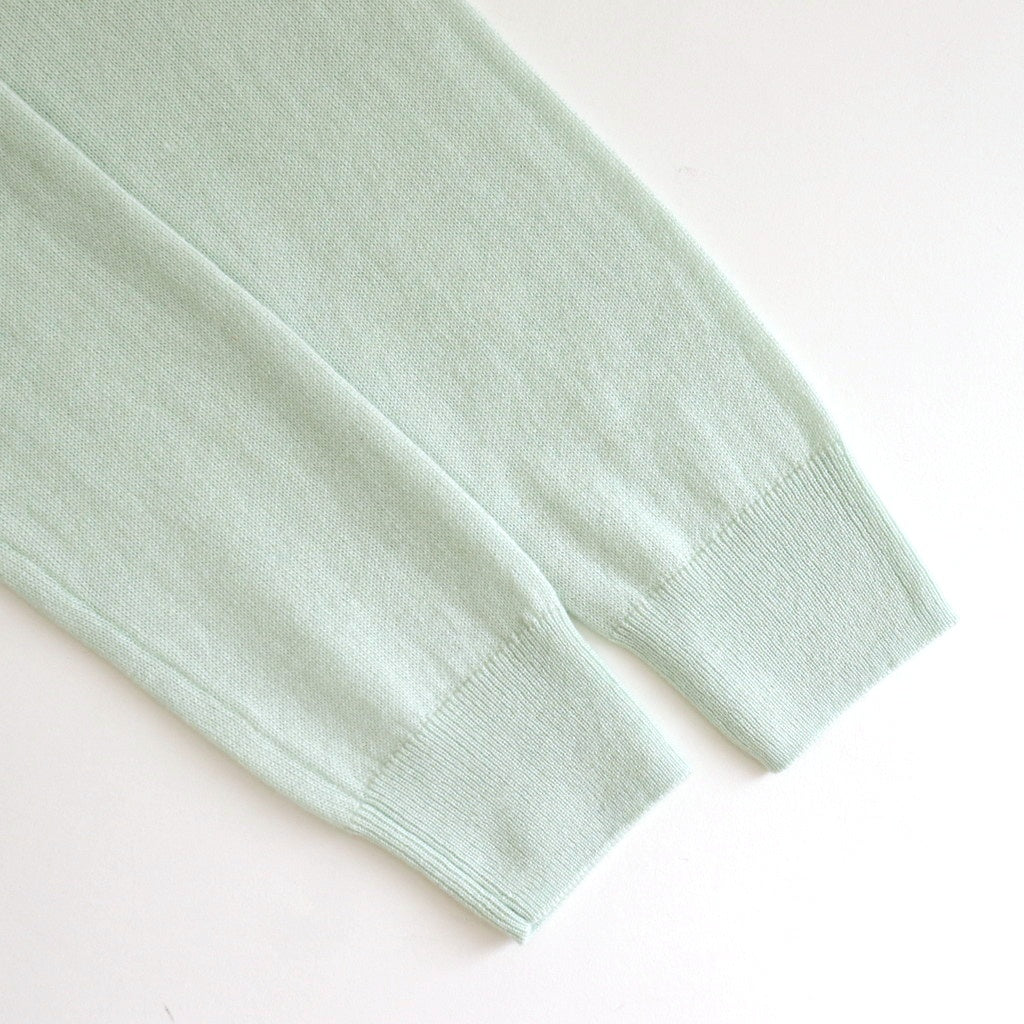 SUPER FINE CASHMERE SILK KNIT HENLY NECK P/O #WHITE GREEN [A25SP05SC]