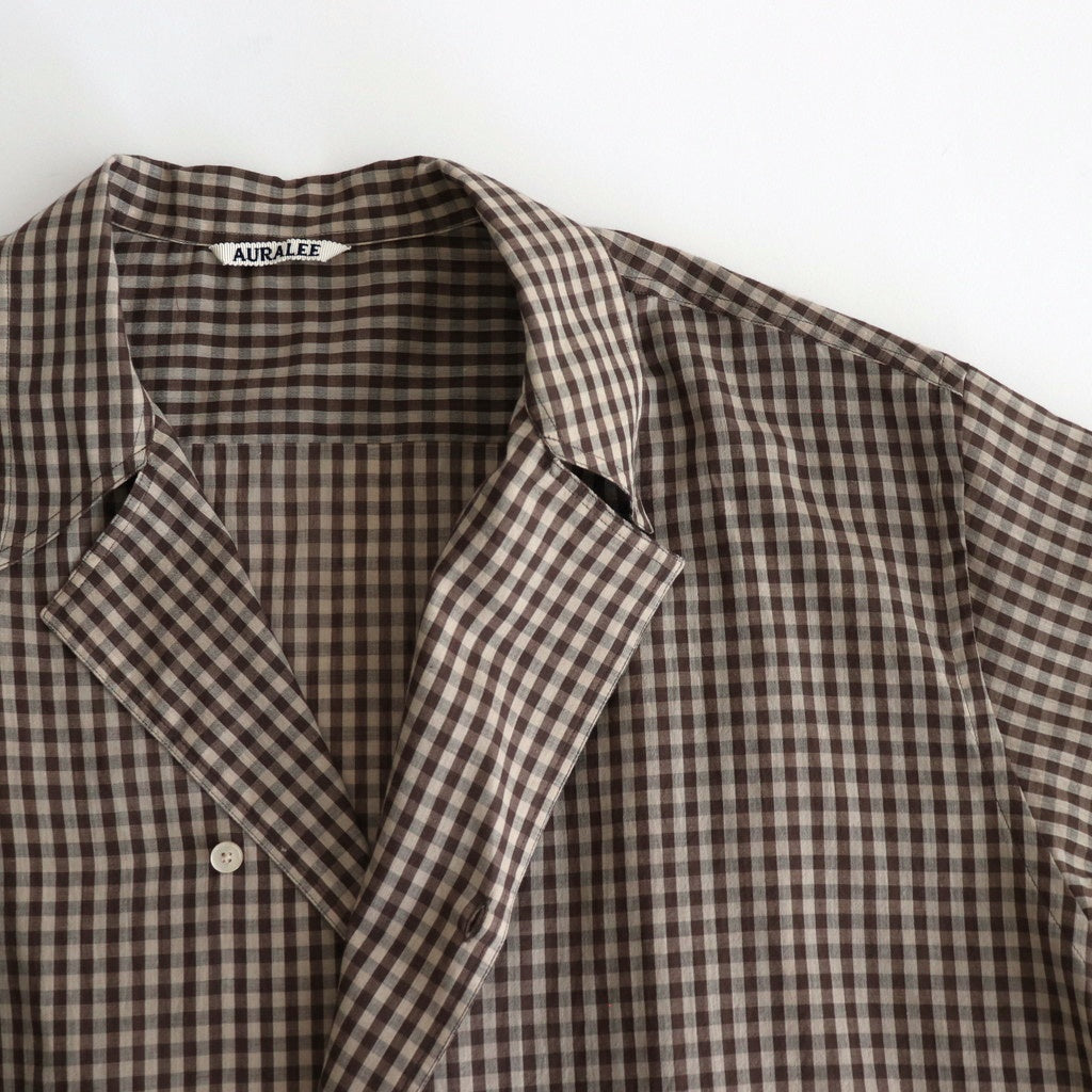 AIRY LIGHT COTTON CHECK P/O SHIRT #BROWN GINGHAM CHECK [A25SS02GC]