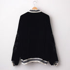 VINTAGE SATIN / VELVET REVERSIBLE ZIP JACKET #GREIGE / BLACK [ST.1047]