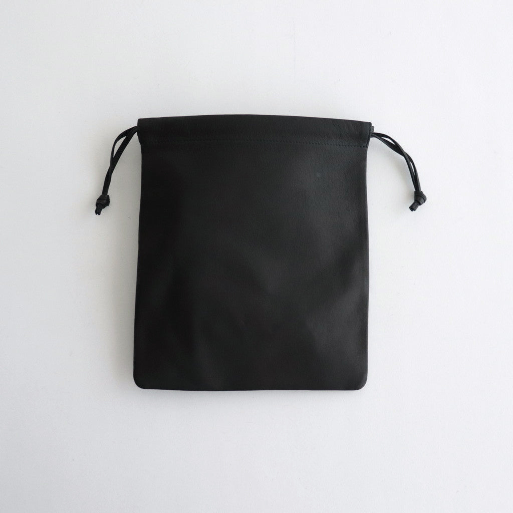 Double Faced DRAWSTRING POUCH : L #BLACK [DA76]