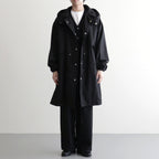 綿麻ツイル 製品洗い モッズコート #BLACK [HQ-C002-051]