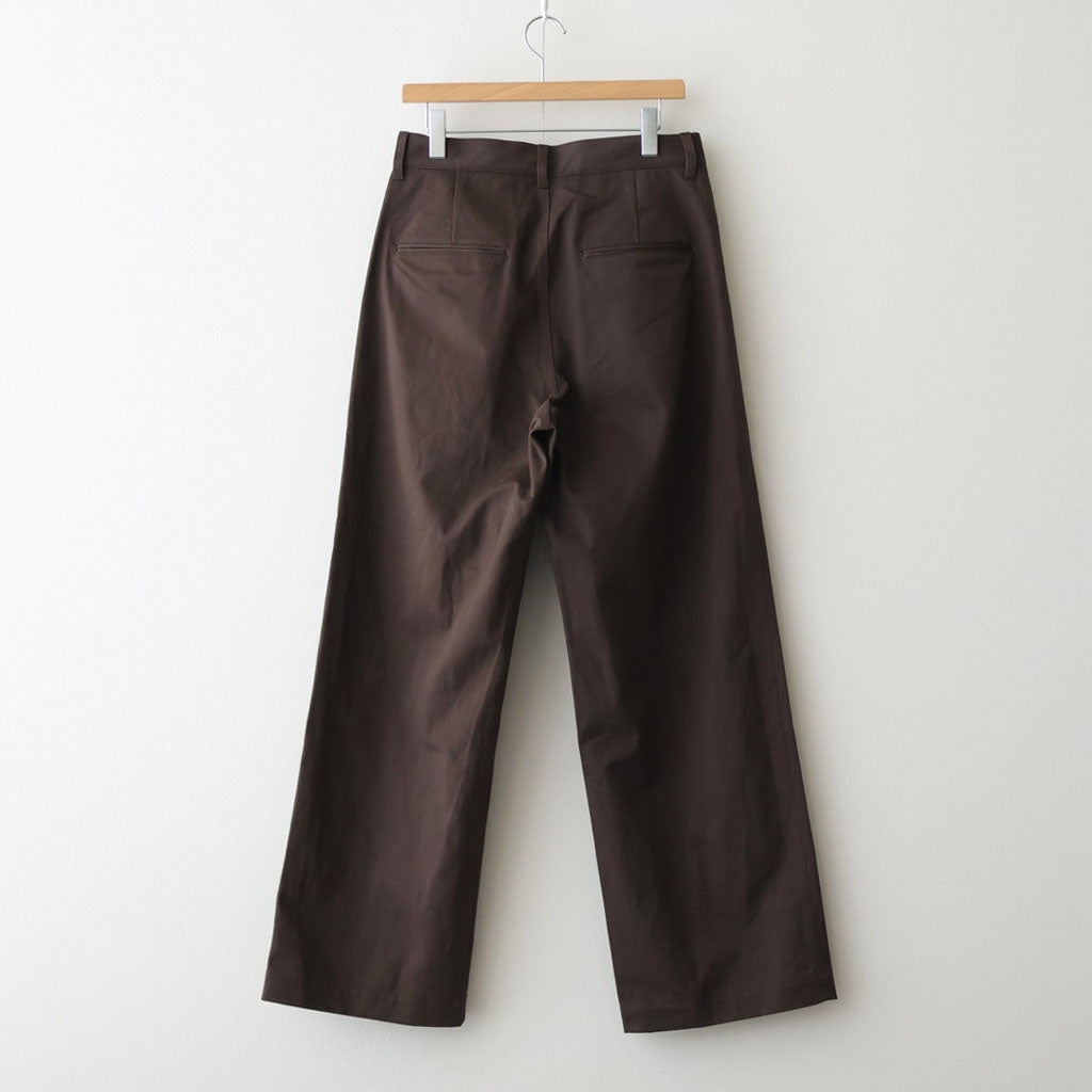 BRUSHED CHINO ONE TUCK WIDE PANTS #BROWN [ST.1399] – ciacura