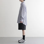 Melange Herringbone Pleated Wide Shorts #BLACK [GM261-40333]