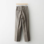 SILK LINEN NEP CHECK ONE-TUCK SLACKS #DARK BROWN CHECK [A26SP04SN]
