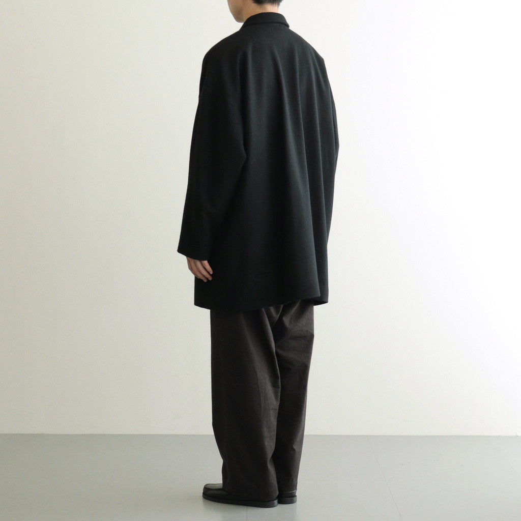 メルトンBigハーフコート #BLACK [D225-C548]