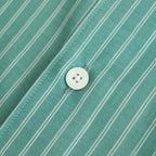 SUPER FINE WOOL STRIPE SHIRT #GREEN STRIPE [A25SS01WW]
