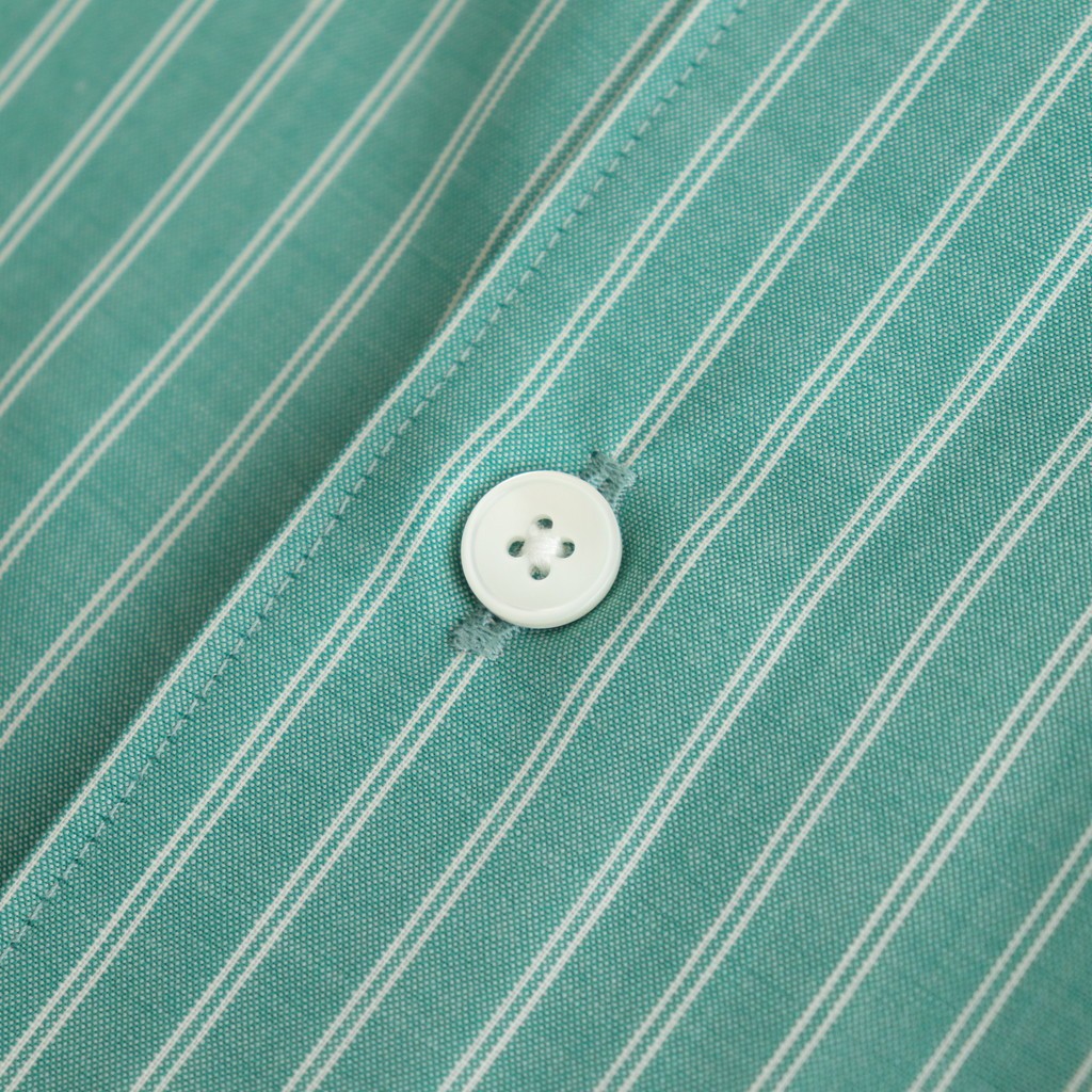 SUPER FINE WOOL STRIPE SHIRT #GREEN STRIPE [A25SS01WW]