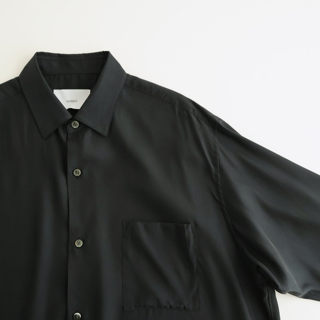 CUPRO TWILL OVERSIZED LS SHIRT #BLACK [ST.1459]