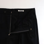 LIGHT WOOL MAX GABARDINE TWO-TUCK SLACKS #TOP BLACK [A25SP03MG]