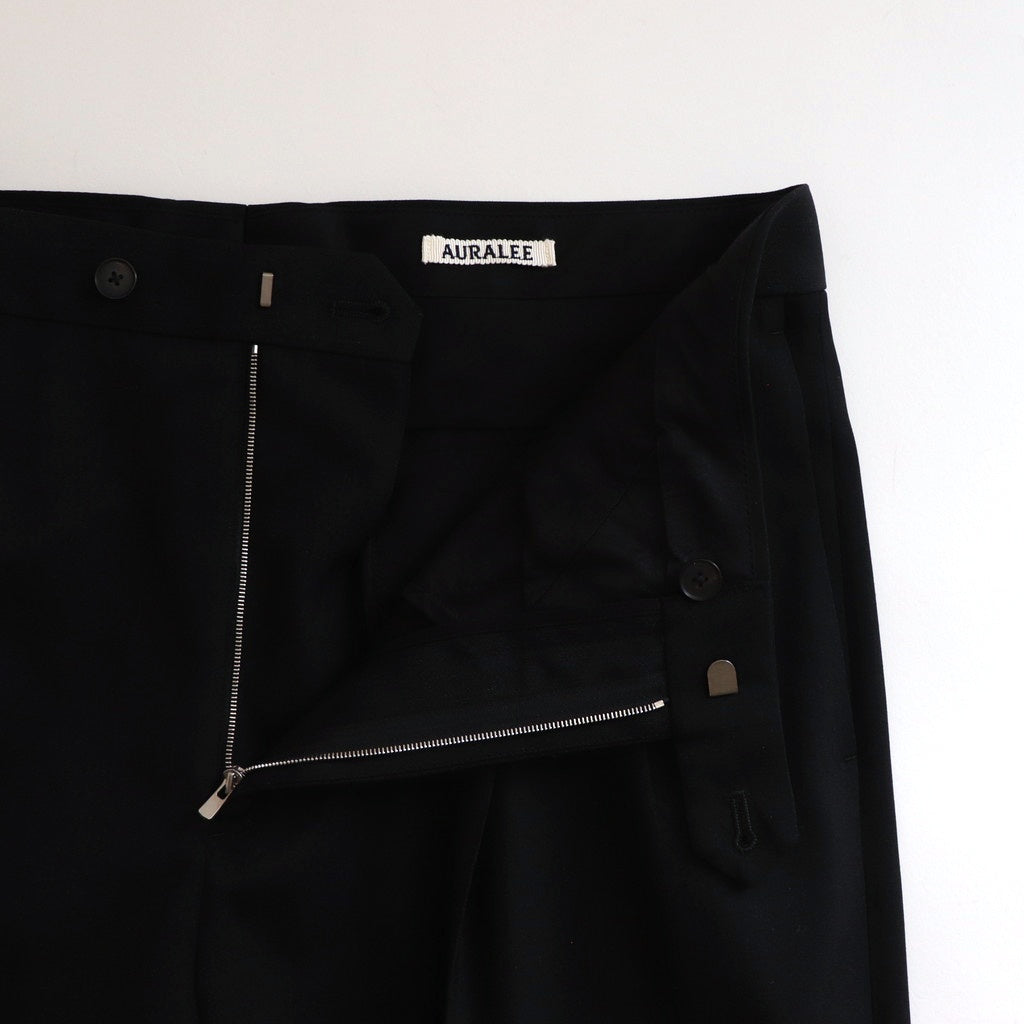 LIGHT WOOL MAX GABARDINE TWO-TUCK SLACKS #TOP BLACK [A25SP03MG]