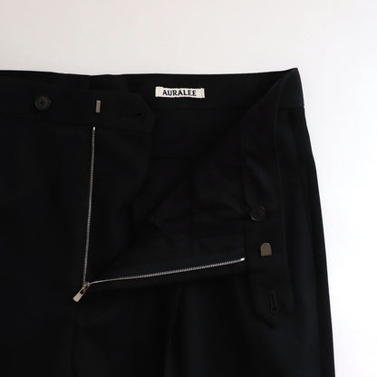 LIGHT WOOL MAX GABARDINE TWO-TUCK SLACKS #TOP BLACK [A25SP03MG]