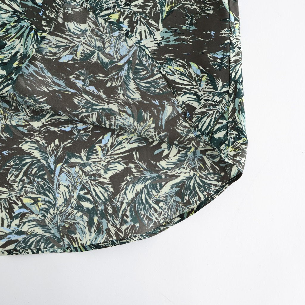 PRINTED AIRY SILK HALF-SLEEVED SHIRT #DARK BROWN [A26SS01AP]
