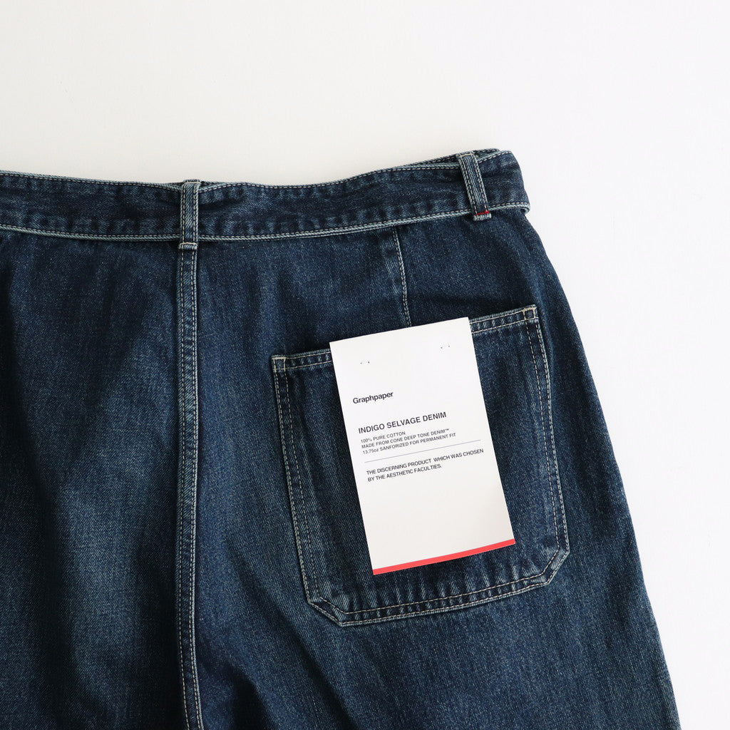 Selvage Denim Belted Pants #DARK FADE [GU243-40192DB]