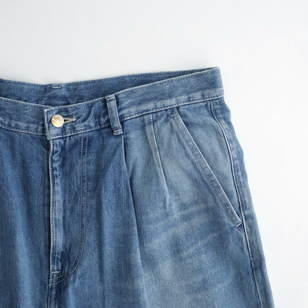 Selvage Denim Two Tuck Pants #INDIGO LIGHT FADE [GU263-40061LB]