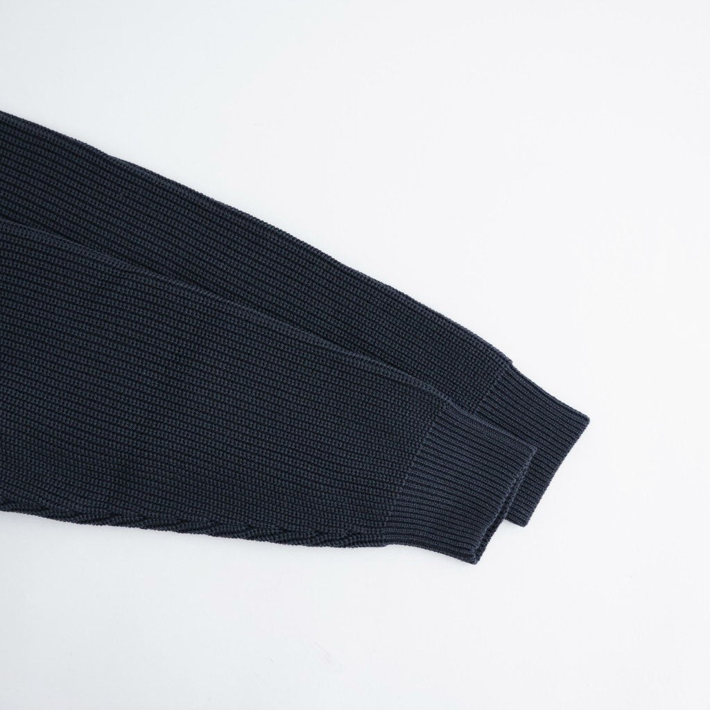 BATONER ウール梳毛片畔 Vネックカーディガン #CHARCOAL BLUE [HR-N002-051]