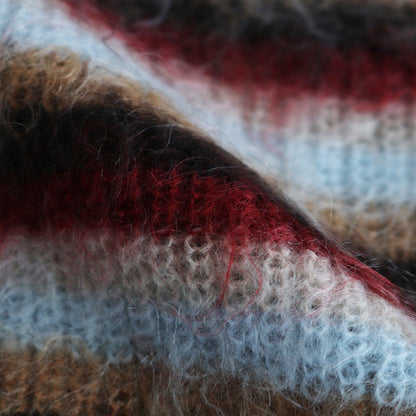 MOHAIR BORDER SWEATER #BROWN×RED [YK24FW0824S]