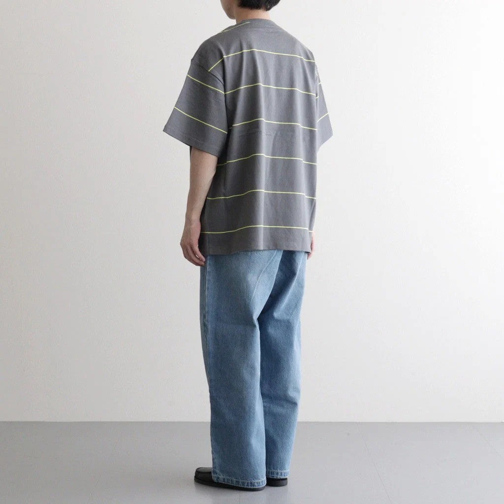 PIN BORDER S/S TEE #GRAY×YELLOW [FSC263-70090]