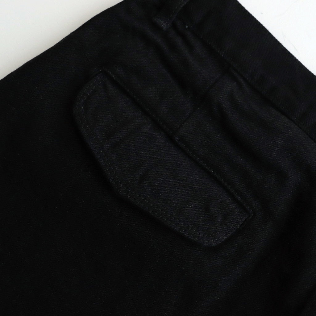 Selvage Denim Two Tuck Pants #BLACK WASHED [GU251-40188RB]