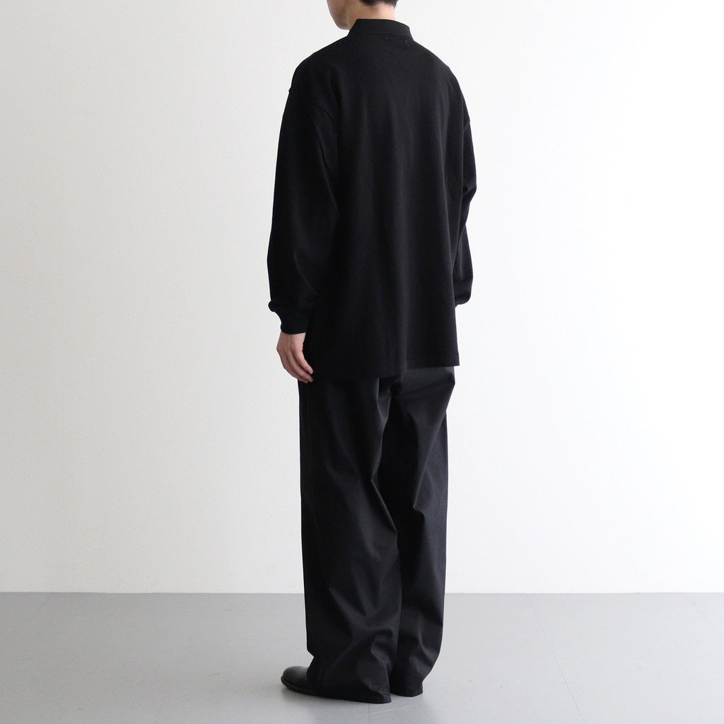 Cotton Pique Jersey L/S Skipper Polo #BLACK [GM251-70056] – ciacura