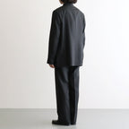 BLUEFACED WOOL TWO-TUCK SLACKS #CHARCOAL NAVY STRIPE [A26AP02BS]